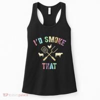 Funny Grilling ID Smoke That Grills Chef Pit Meat Gangster Women's Tank Top thumb 0