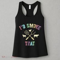 Funny Grilling ID Smoke That Grills Chef Pit Meat Gangster Women's Tank Top thumb 3