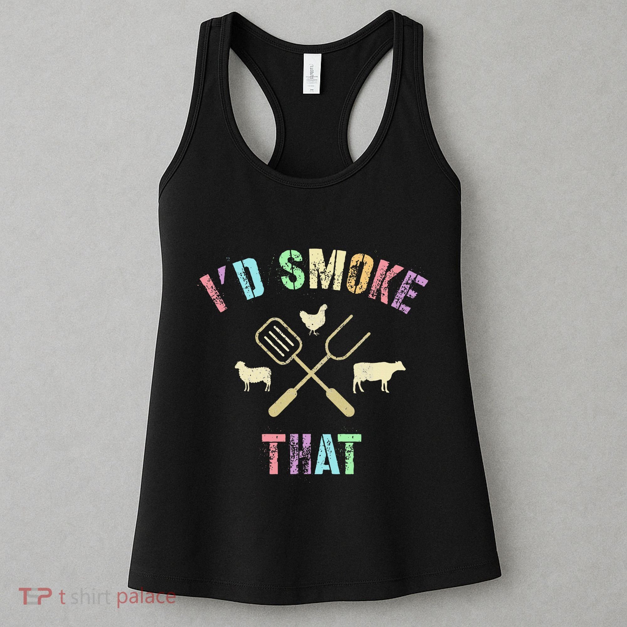 Funny Grilling ID Smoke That Grills Chef Pit Meat Gangster Women's Tank Top