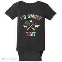 Funny Grilling ID Smoke That Grills Chef Pit Meat Gangster Baby Bodysuit thumb 0