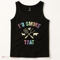 Funny Grilling ID Smoke That Grills Chef Pit Meat Gangster Tank Top thumb 2