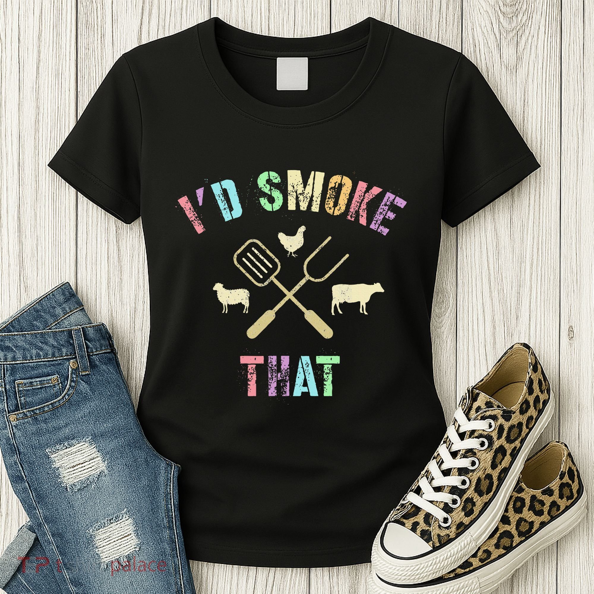 Funny Grilling ID Smoke That Grills Chef Pit Meat Gangster Women's T-Shirt
