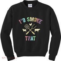 Funny Grilling ID Smoke That Grills Chef Pit Meat Gangster Kids Sweatshirt thumb 0