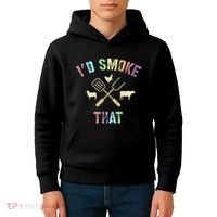 Funny Grilling ID Smoke That Grills Chef Pit Meat Gangster Kids Hoodie thumb 4