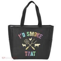 Funny Grilling ID Smoke That Grills Chef Pit Meat Gangster Tote Bag thumb 0