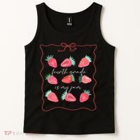Fourth Grade Is My Jam Strawberry 4th Grade Teacher Tank Top thumb 2
