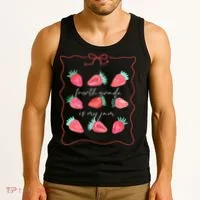 Fourth Grade Is My Jam Strawberry 4th Grade Teacher Tank Top thumb 3