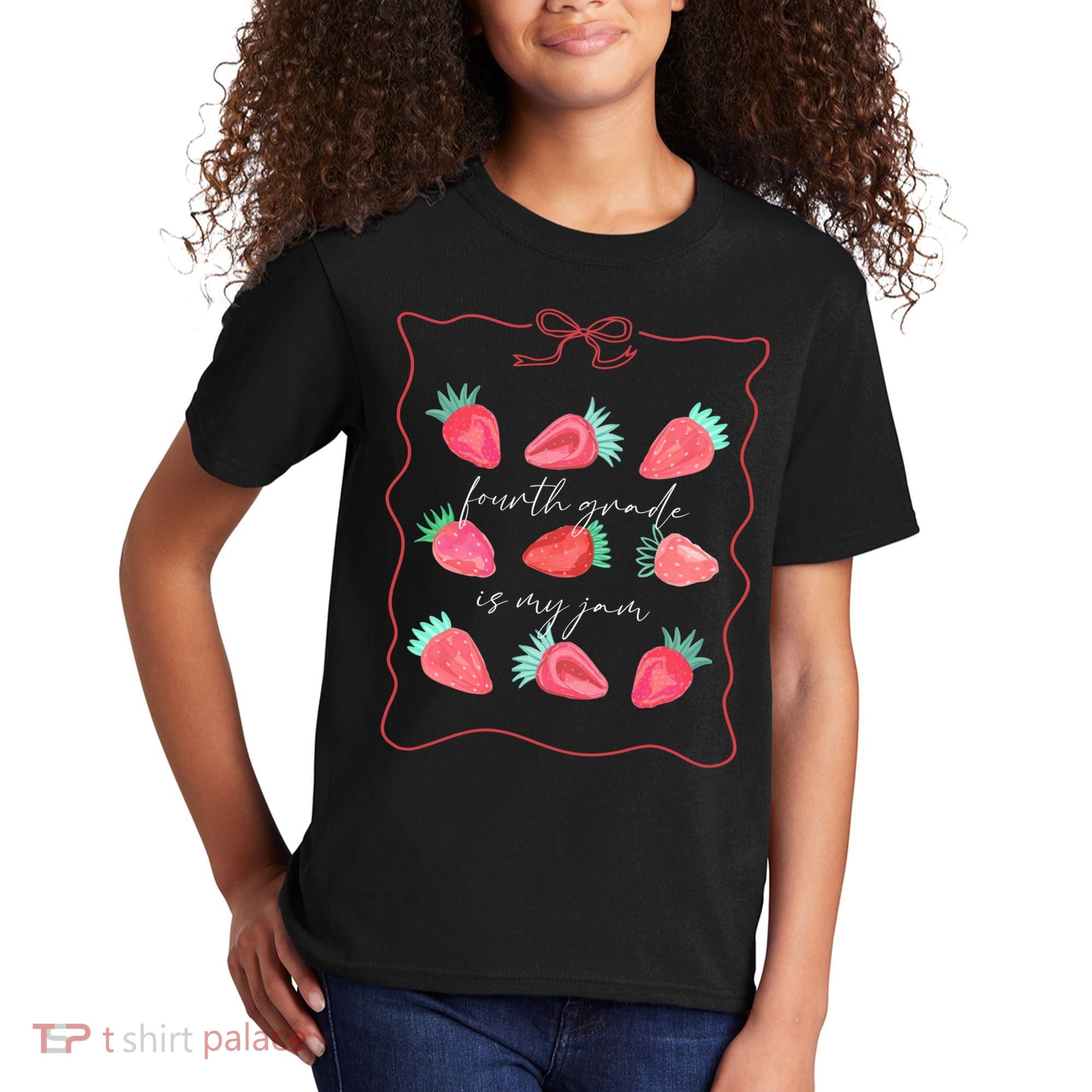 Fourth Grade Is My Jam Strawberry 4th Grade Teacher Kids T-Shirt