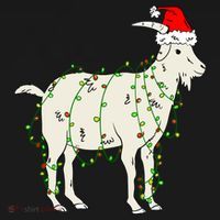 Funny Goat In Tangled Christmas Lights Santa Claus Hat Women's Tank Top thumb 5