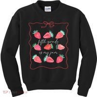 Fifth Grade Is My Jam Strawberry 5th Grade Teacher Kids Sweatshirt thumb 0