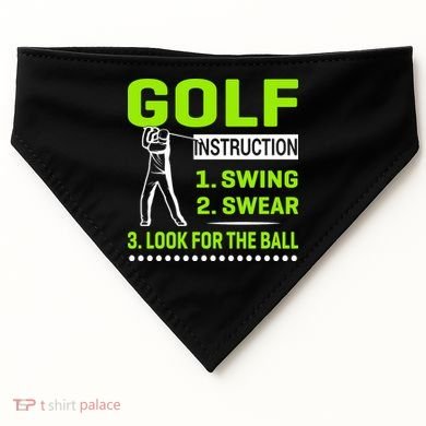 Funny Golf Instructions USA-Made Doggie Bandana