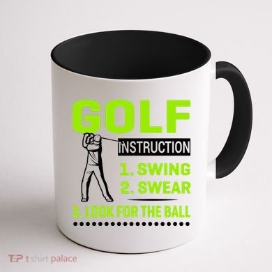 Funny Golf Instructions Coffee Mug back
