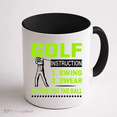 Funny Golf Instructions Coffee Mug back