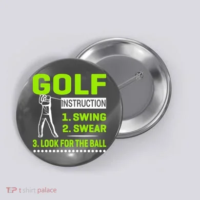 Funny Golf Instructions Button