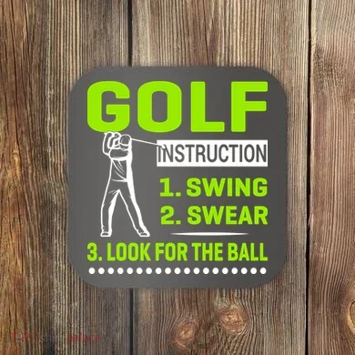 Funny Golf Instructions Coaster