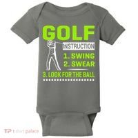 Funny Golf Instructions Baby Bodysuit thumb 0