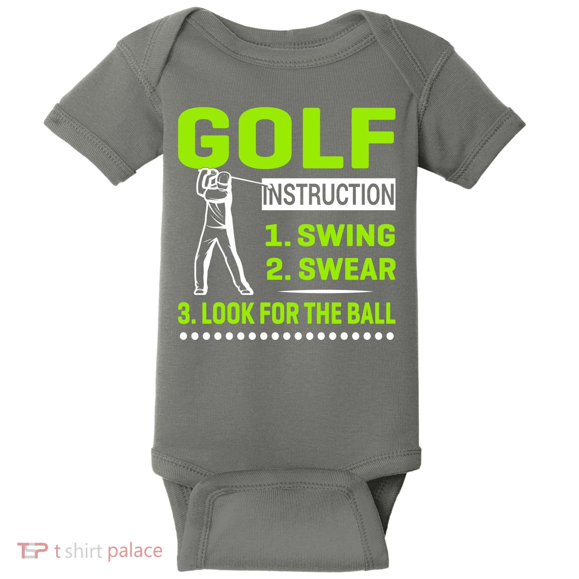 Funny Golf Instructions Baby Bodysuit