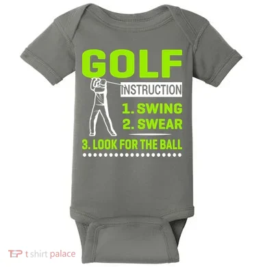 Funny Golf Instructions Baby Bodysuit