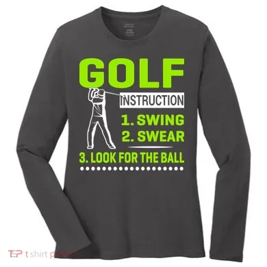Funny Golf Instructions Women's Long Sleeve Shirt