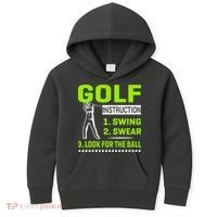 Funny Golf Instructions Kids Hoodie thumb 0