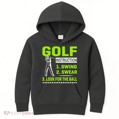 Funny Golf Instructions Kids Hoodie