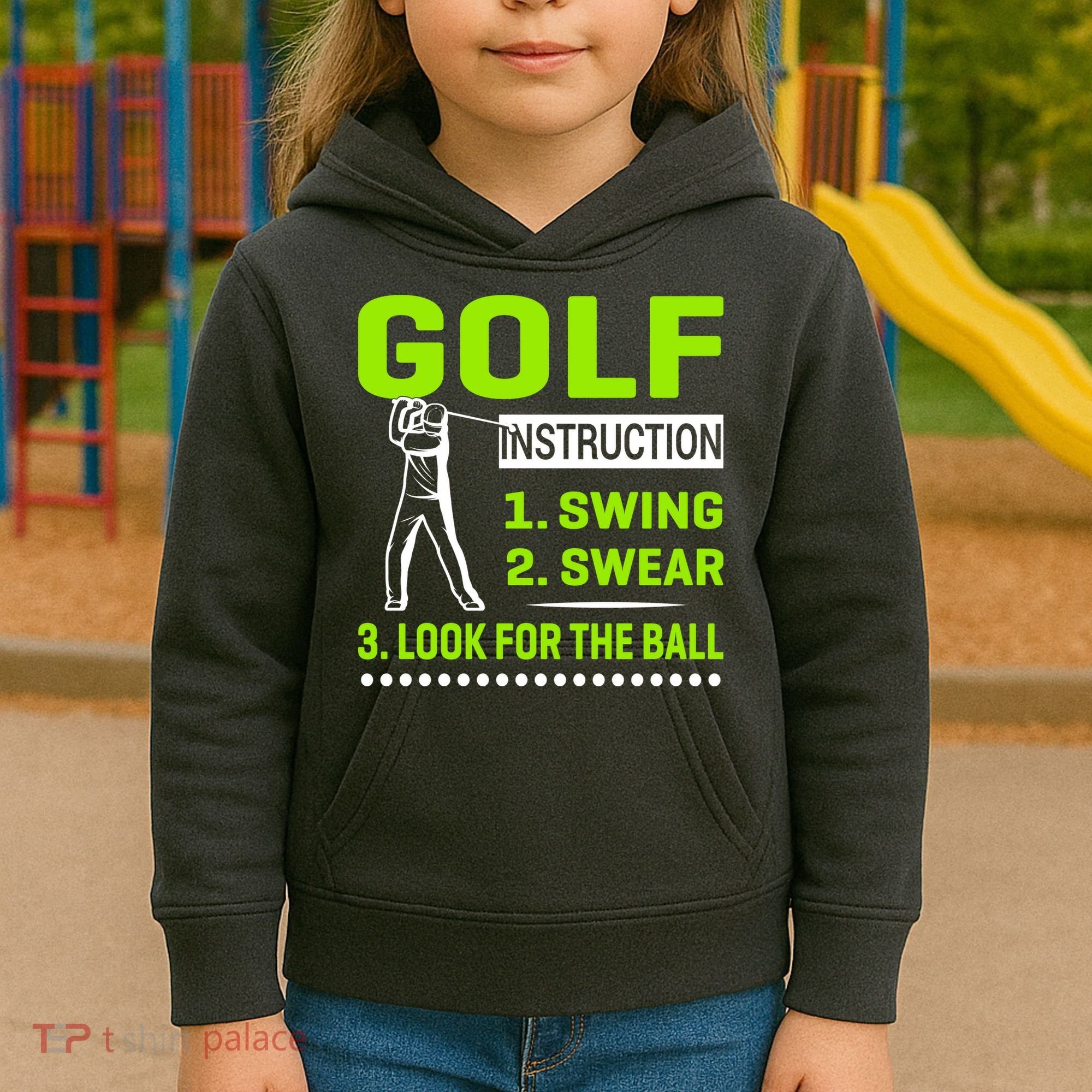 Funny Golf Instructions Kids Hoodie