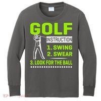 Funny Golf Instructions Kids Long Sleeve Shirt thumb 0