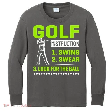 Funny Golf Instructions Kids Long Sleeve Shirt