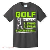 Funny Golf Instructions Kids T-Shirt thumb 0