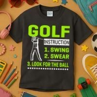 Funny Golf Instructions Kids T-Shirt thumb 3