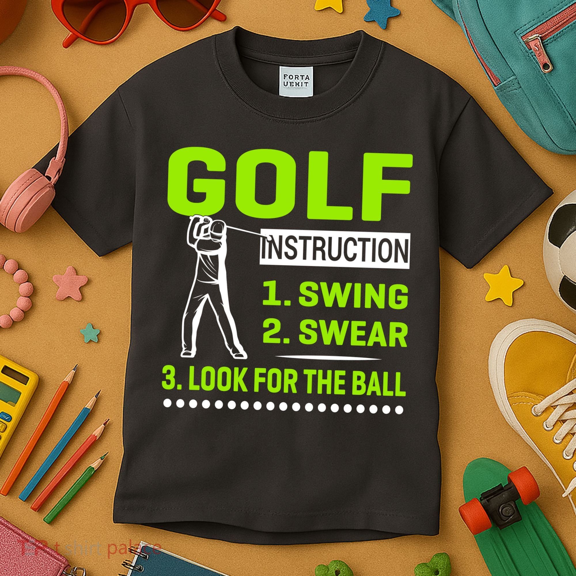 Funny Golf Instructions Kids T-Shirt