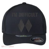 Funny Gift I'm Difficult Double Black Diamond Ski Snowboard Gift Flexfit Unipanel Trucker Cap thumb 0