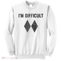 Funny Gift I'm Difficult Double Black Diamond Ski Snowboard Gift Sweatshirt thumb 0