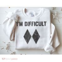 Funny Gift I'm Difficult Double Black Diamond Ski Snowboard Gift Sweatshirt thumb 2