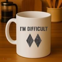 Funny Gift I'm Difficult Double Black Diamond Ski Snowboard Gift Coffee Mug thumb 4