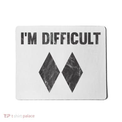 Funny Gift I'm Difficult Double Black Diamond Ski Snowboard Gift Mousepad