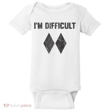 Funny Gift I'm Difficult Double Black Diamond Ski Snowboard Gift Baby Bodysuit