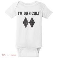 Funny Gift I'm Difficult Double Black Diamond Ski Snowboard Gift Baby Bodysuit thumb 0