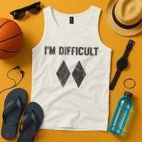 Funny Gift I'm Difficult Double Black Diamond Ski Snowboard Gift Tank Top thumb 4