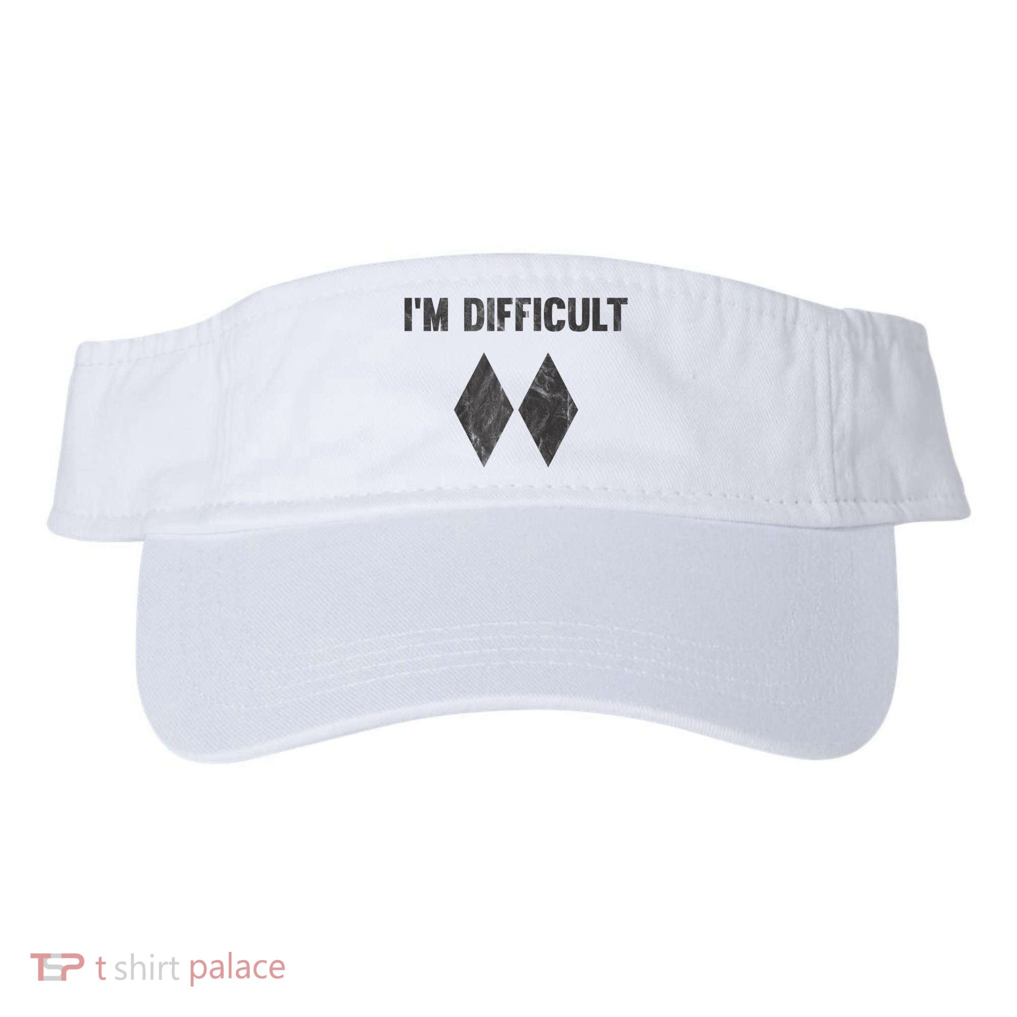 Funny Gift I'm Difficult Double Black Diamond Ski Snowboard Gift Visor
