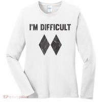 Funny Gift I'm Difficult Double Black Diamond Ski Snowboard Gift Women's Long Sleeve Shirt thumb 0