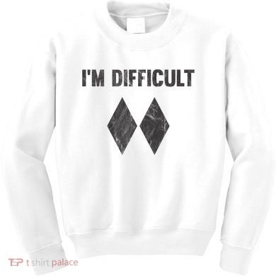 Funny Gift I'm Difficult Double Black Diamond Ski Snowboard Gift Kids Sweatshirt
