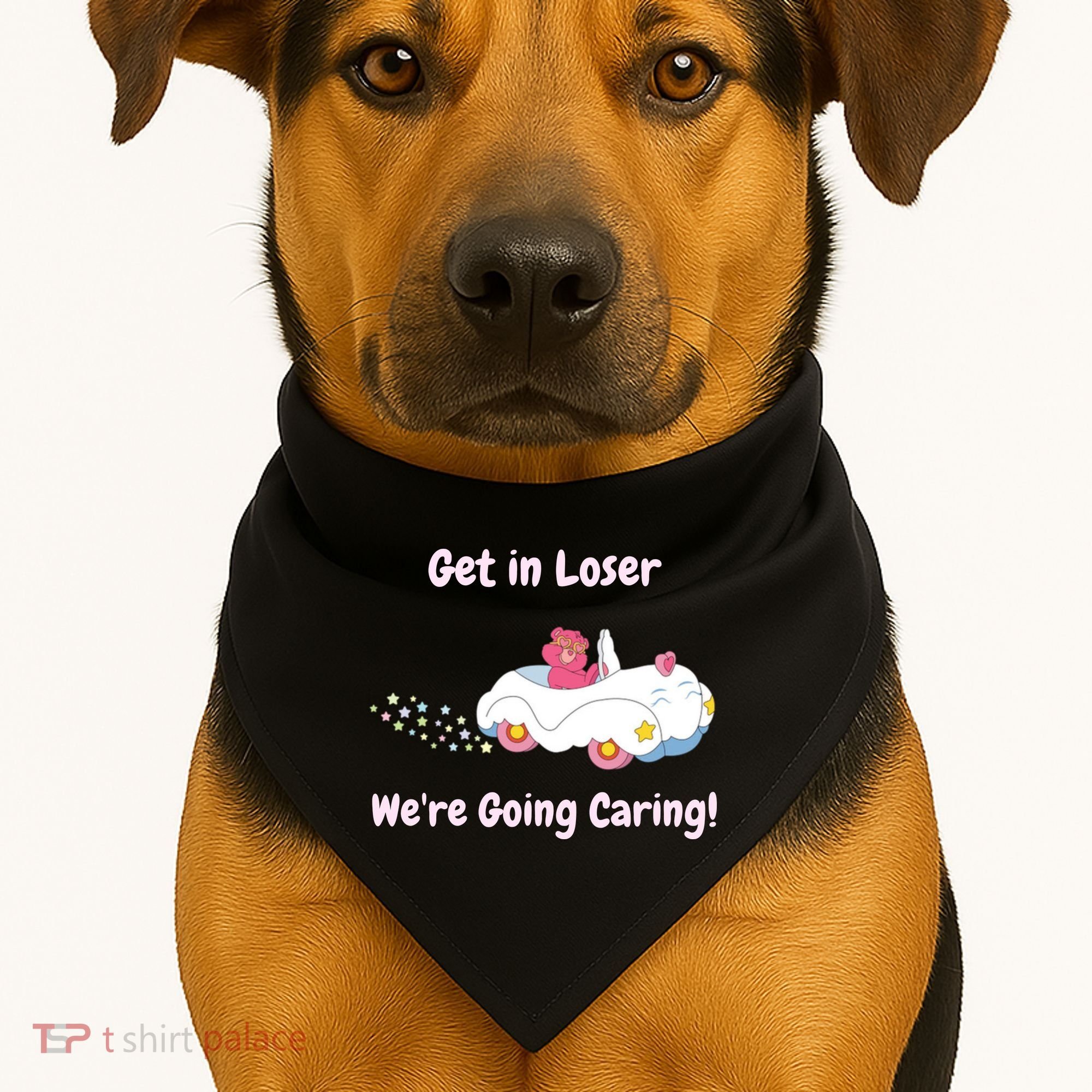 Funny Get In Loser, We're Going Caring Bear USA-Made Doggie Bandana