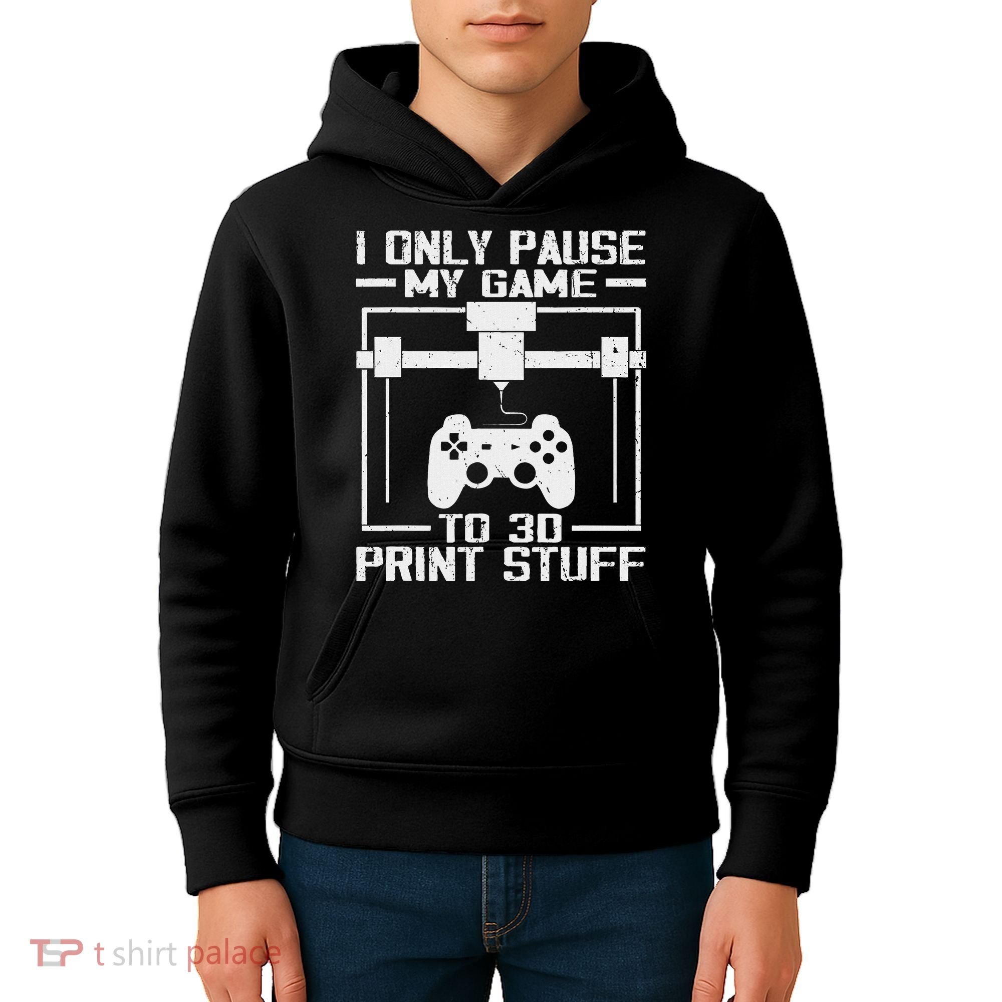 Funny Gamer I Pause My Game To 3d Print Kids Hoodie