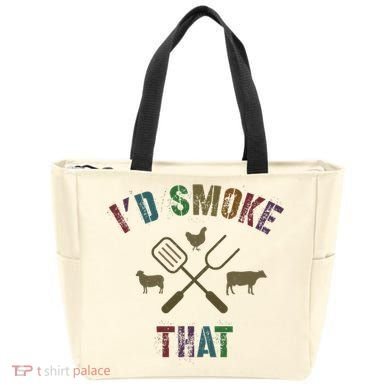 Funny Grilling ID Smoke That Grill Daddy Pit Meat Squad Tote Bag