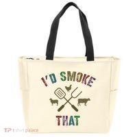 Funny Grilling ID Smoke That Grill Daddy Pit Meat Squad Tote Bag thumb 0