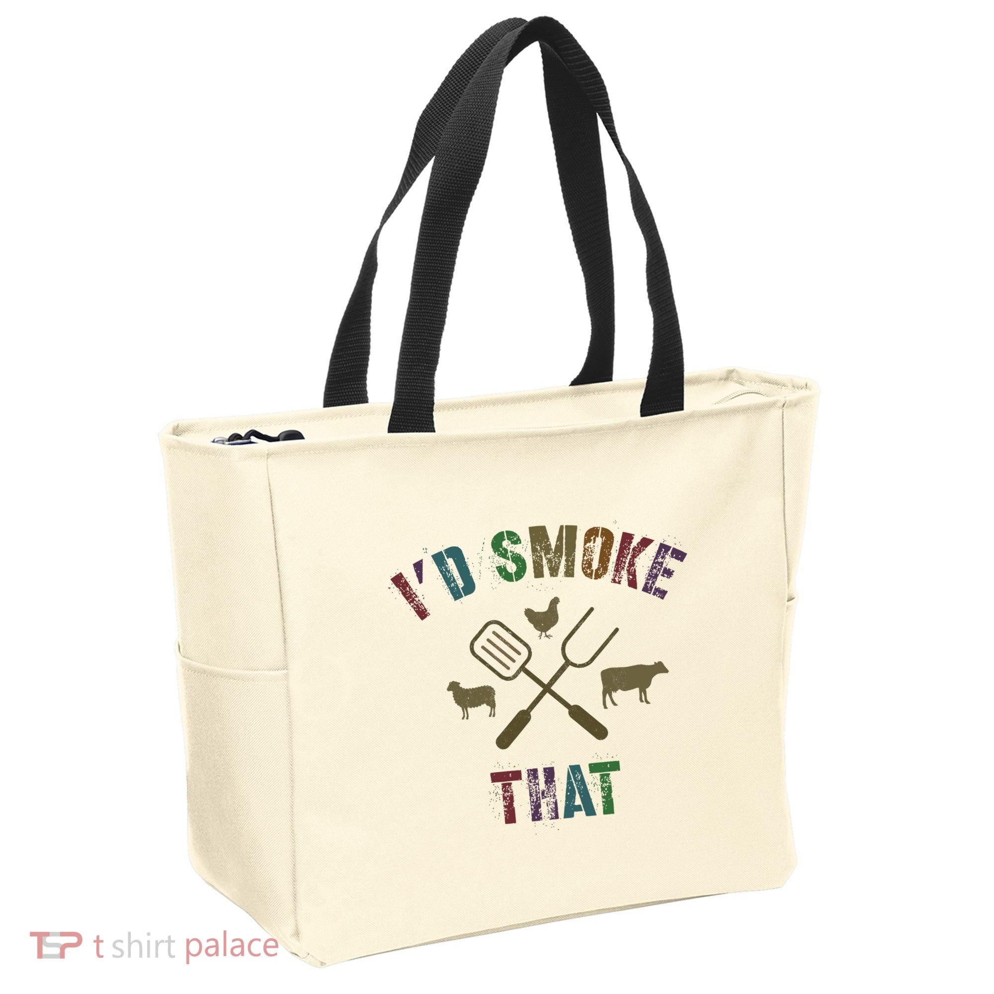 Funny Grilling ID Smoke That Grill Daddy Pit Meat Squad Tote Bag