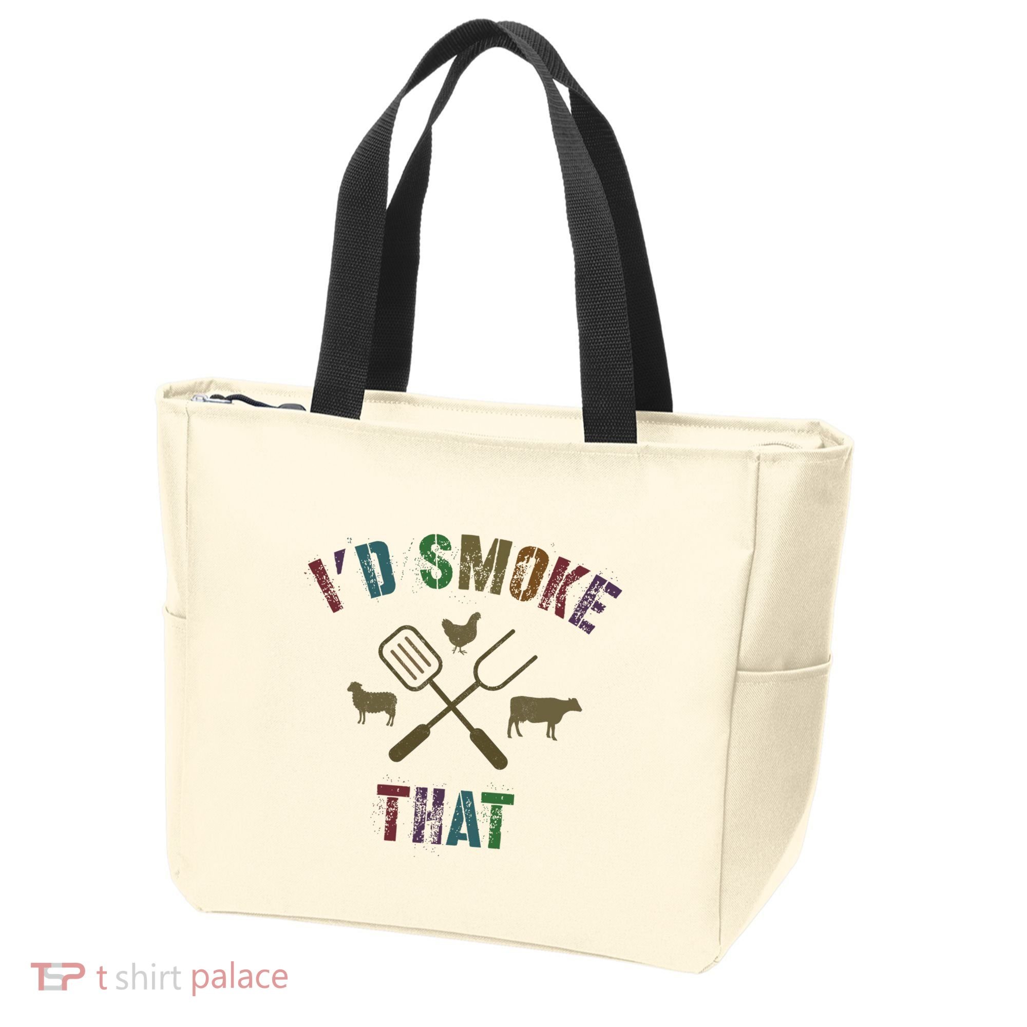 Funny Grilling ID Smoke That Grill Daddy Pit Meat Squad Tote Bag