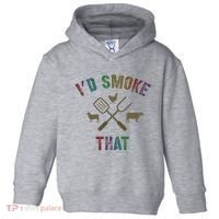 Funny Grilling ID Smoke That Grill Daddy Pit Meat Squad Toddler Hoodie thumb 0