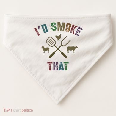 Funny Grilling ID Smoke That Grill Daddy Pit Meat Squad USA-Made Doggie Bandana